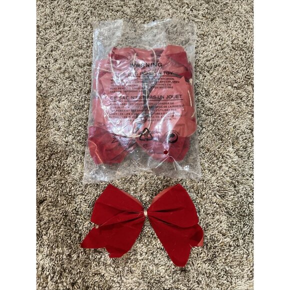 Lot of 22 Red Christmas Bows With Gold Trim & Plain Red Home Decor Holidays - Picture 2 of 5